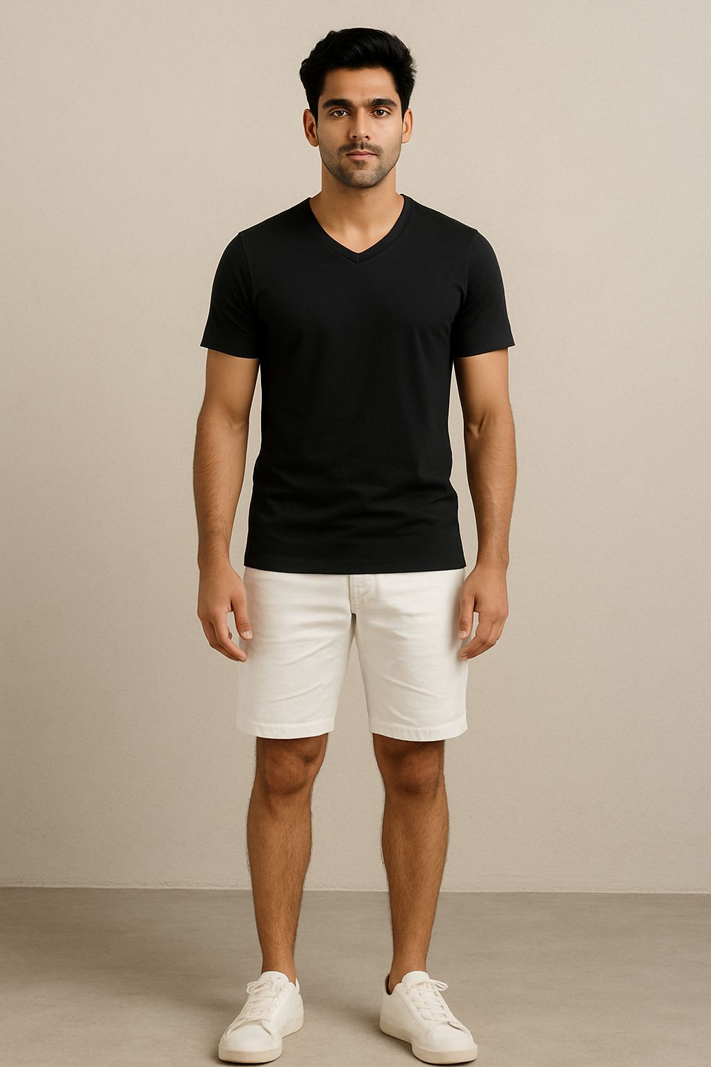 Black V neck men's and women’s t-shirt comfortable casual wear laze.co.in