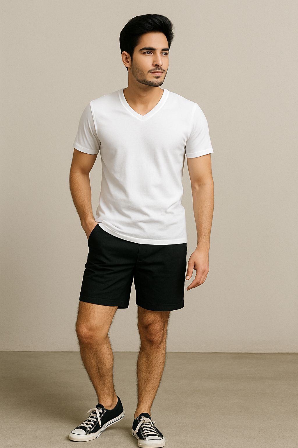 White V neck men's and women’s t-shirt comfortable casual wear laze.co.in